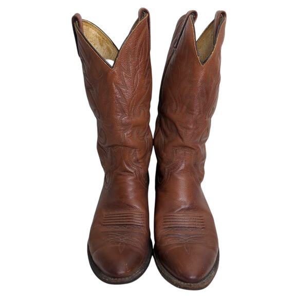 Dan Post MILWAUKEE Men’s Brown Leather Cowboy Western Boots Size 10D Vintage - Picture 2 of 15